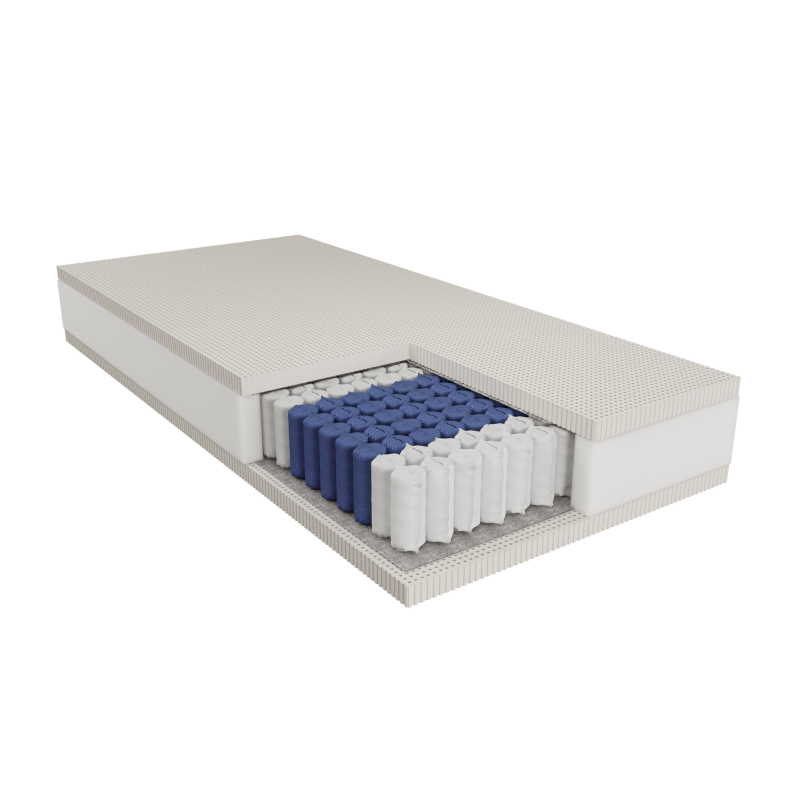 Boxspring matras pocketvering + Talalay latex stevig